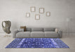 Machine Washable Abstract Blue Modern Rug in a Living Room, wshabs4944blu