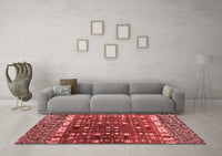 Machine Washable Abstract Red Modern Rug, wshabs4944red