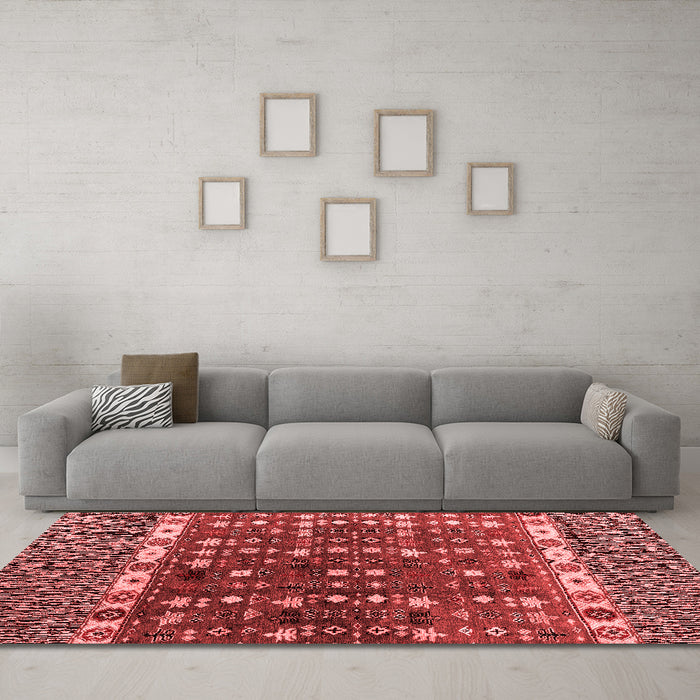 Modern Red Washable Rugs