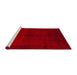 Sideview of Machine Washable Abstract Red Rug, wshabs4945