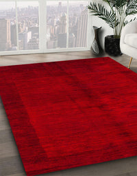 Abstract Red Modern Rug, abs4945