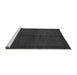 Sideview of Machine Washable Abstract Gray Modern Rug, wshabs4945gry