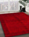 Abstract Red Modern Rug in Family Room, abs4945