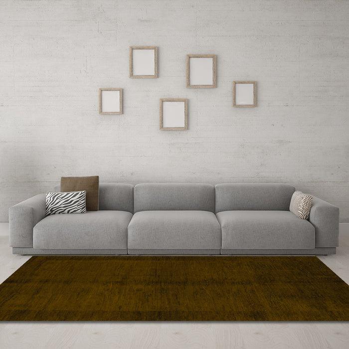 Machine Washable Abstract Green Modern Area Rugs in a Living Room,, wshabs4945grn