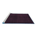 Sideview of Machine Washable Abstract Blue Modern Rug, wshabs4945blu