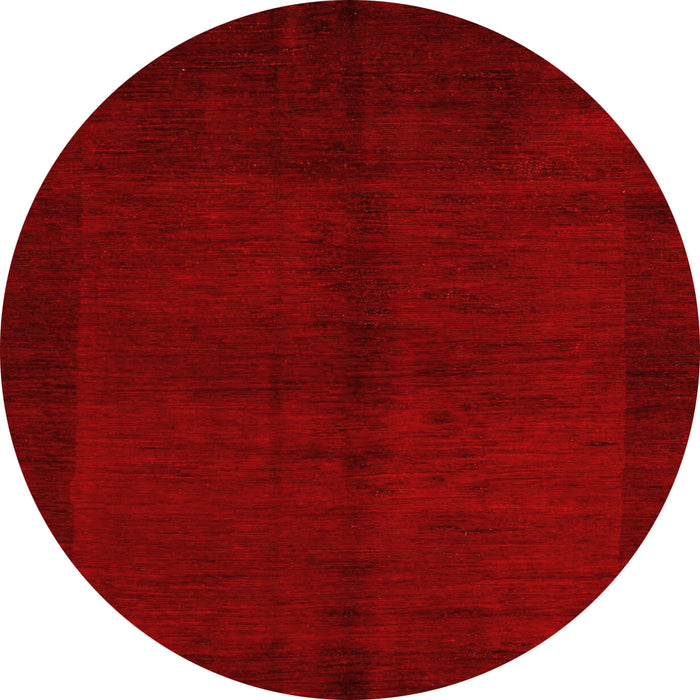 Round Machine Washable Abstract Orange Modern Area Rugs, wshabs4945org