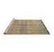 Sideview of Machine Washable Abstract Dark Gold Brown Rug, wshabs4946