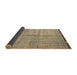 Sideview of Abstract Dark Gold Brown Modern Rug, abs4946