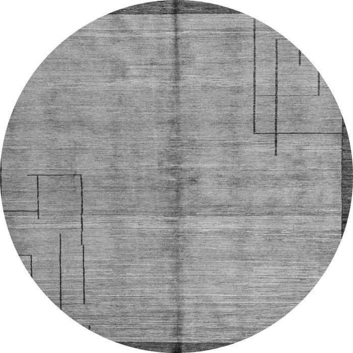 Round Abstract Gray Modern Rug, abs4946gry