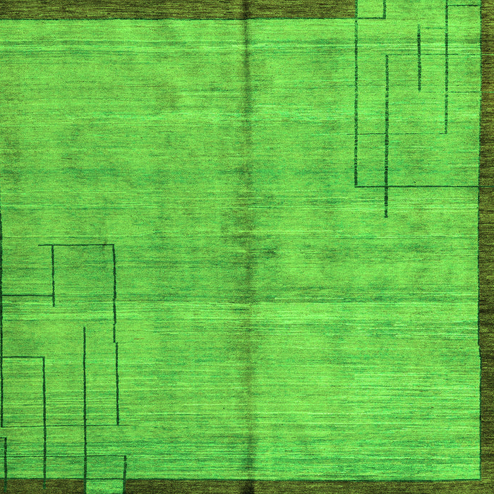 Square Machine Washable Abstract Green Modern Area Rugs, wshabs4946grn