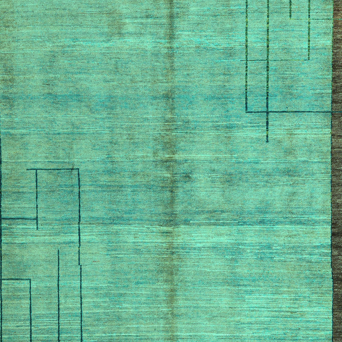 Machine Washable Abstract Turquoise Modern Area Rugs, wshabs4946turq