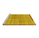 Sideview of Machine Washable Abstract Yellow Modern Rug, wshabs4946yw