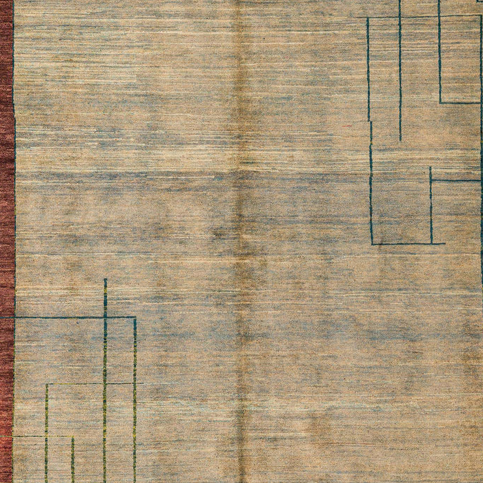 Abstract Dark Gold Brown Modern Rug, abs4946