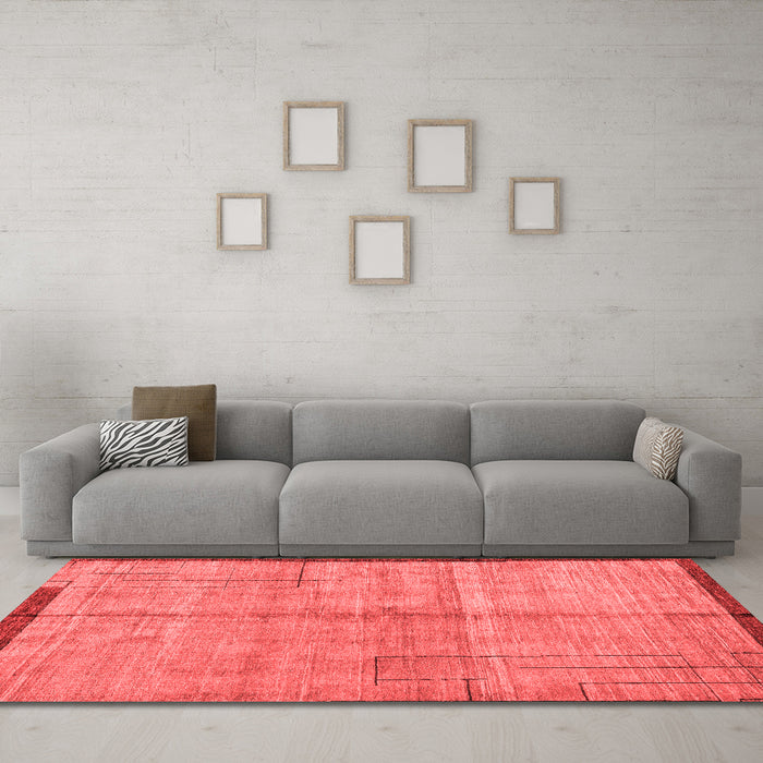 Modern Red Washable Rugs