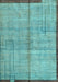 Machine Washable Abstract Light Blue Modern Rug, wshabs4946lblu