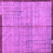 Square Machine Washable Abstract Purple Modern Area Rugs, wshabs4946pur