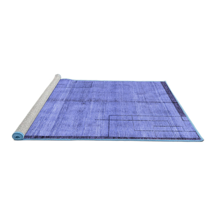 Sideview of Machine Washable Abstract Blue Modern Rug, wshabs4946blu