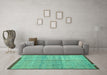 Machine Washable Abstract Turquoise Modern Area Rugs in a Living Room,, wshabs4946turq