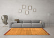 Machine Washable Abstract Orange Modern Area Rugs in a Living Room, wshabs4946org