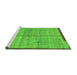 Sideview of Machine Washable Abstract Green Modern Area Rugs, wshabs4946grn