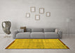 Machine Washable Abstract Yellow Modern Rug in a Living Room, wshabs4946yw