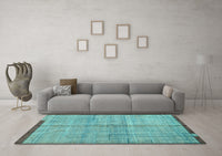 Machine Washable Abstract Light Blue Modern Rug, wshabs4946lblu