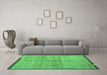 Machine Washable Abstract Emerald Green Modern Area Rugs in a Living Room,, wshabs4946emgrn