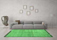 Machine Washable Abstract Emerald Green Modern Rug, wshabs4946emgrn