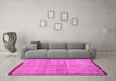 Machine Washable Abstract Pink Modern Rug in a Living Room, wshabs4946pnk