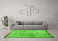 Machine Washable Abstract Green Modern Rug, wshabs4946grn