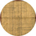 Round Abstract Brown Modern Rug, abs4946brn