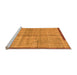 Sideview of Machine Washable Abstract Orange Modern Area Rugs, wshabs4946org