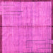 Square Machine Washable Abstract Pink Modern Rug, wshabs4946pnk