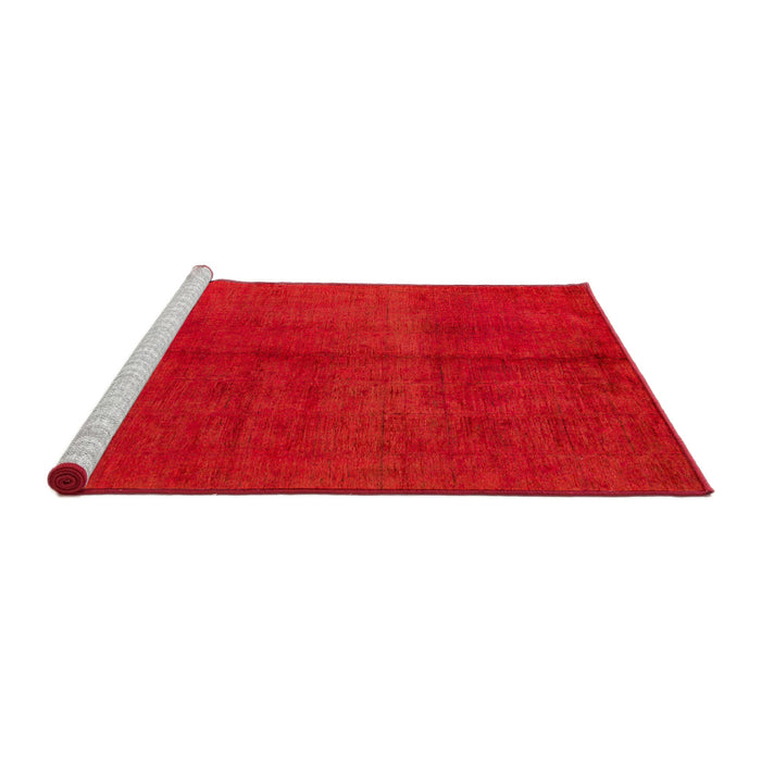 Sideview of Machine Washable Abstract Red Rug, wshabs4947