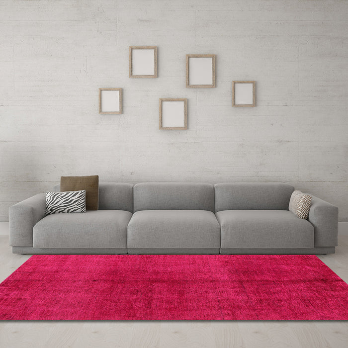 Machine Washable Abstract Pink Modern Rug in a Living Room, wshabs4947pnk