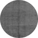 Round Abstract Gray Modern Rug, abs4947gry