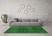 Machine Washable Abstract Emerald Green Modern Area Rugs in a Living Room,, wshabs4947emgrn