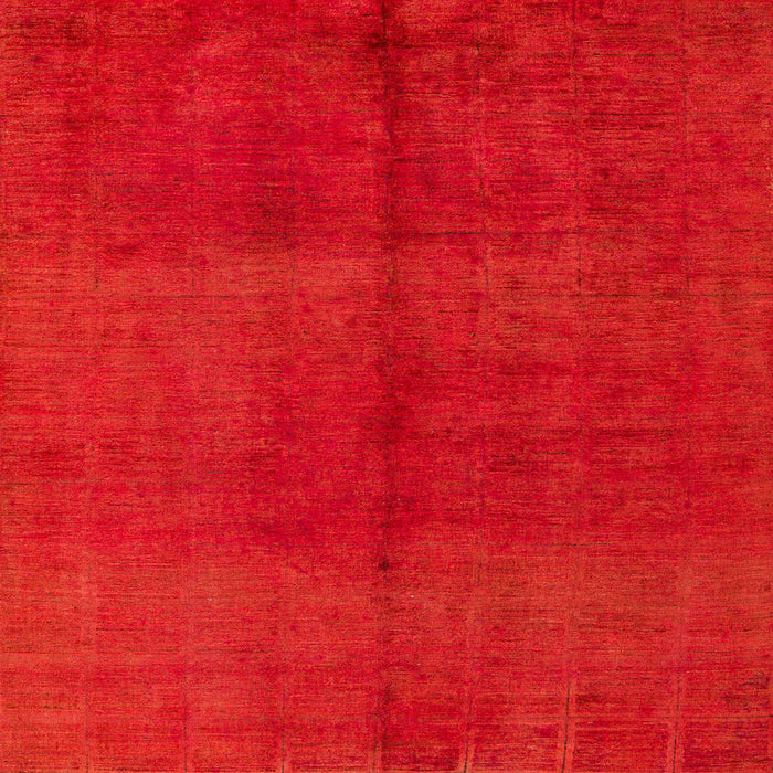 Square Machine Washable Abstract Red Rug, wshabs4947