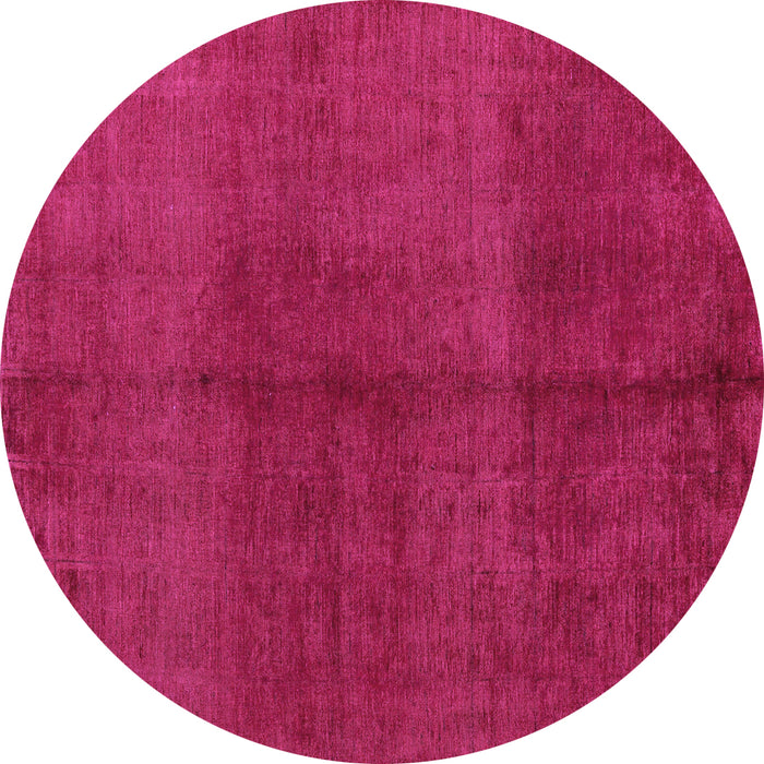 Round Machine Washable Abstract Purple Modern Area Rugs, wshabs4947pur