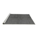 Sideview of Machine Washable Abstract Gray Modern Rug, wshabs4947gry