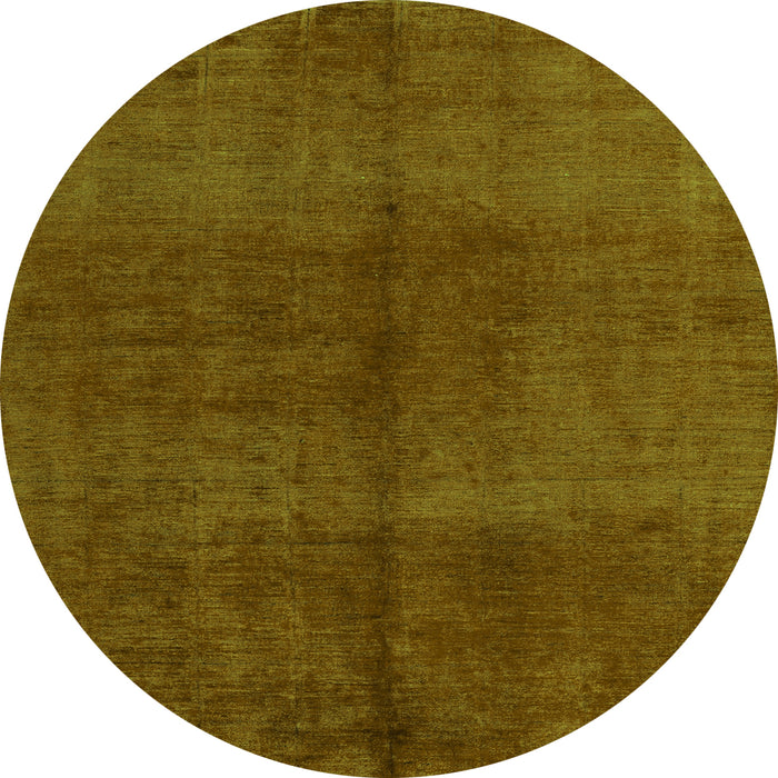 Round Abstract Green Modern Rug, abs4947grn