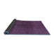 Sideview of Abstract Blue Modern Rug, abs4947blu