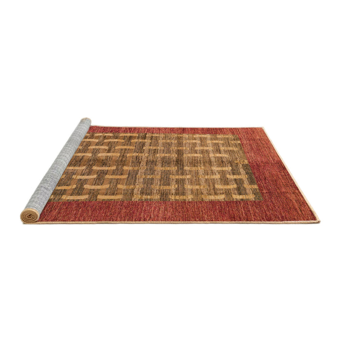 Sideview of Machine Washable Abstract Orange Rug, wshabs4948