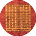 Round Abstract Orange Modern Rug, abs4948org