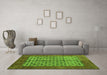 Machine Washable Abstract Green Modern Area Rugs in a Living Room,, wshabs4948grn