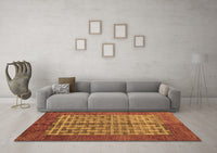 Machine Washable Abstract Brown Modern Rug, wshabs4948brn