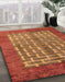 Abstract Orange Modern Rug in Family Room, abs4948