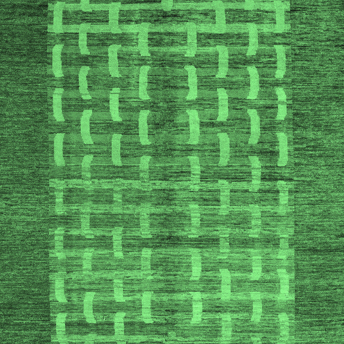 Machine Washable Abstract Emerald Green Modern Area Rugs, wshabs4948emgrn