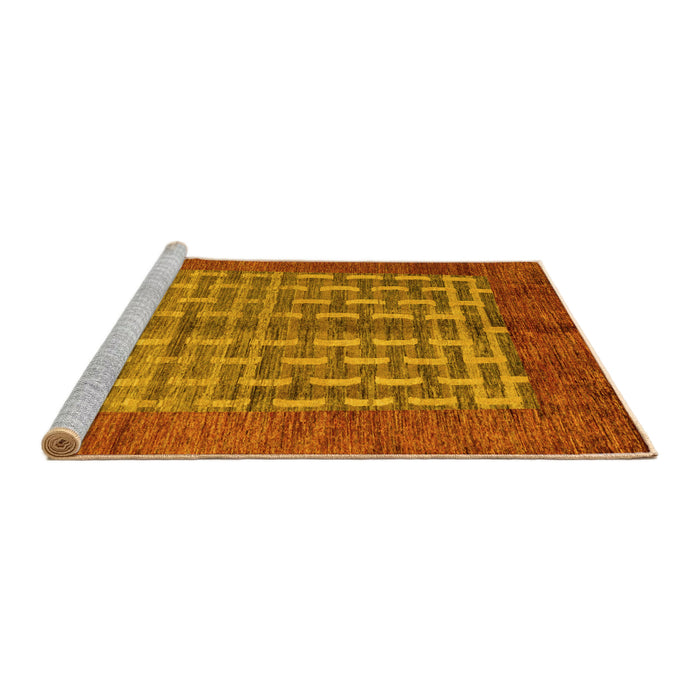 Sideview of Machine Washable Abstract Yellow Modern Rug, wshabs4948yw
