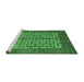 Sideview of Machine Washable Abstract Emerald Green Modern Area Rugs, wshabs4948emgrn